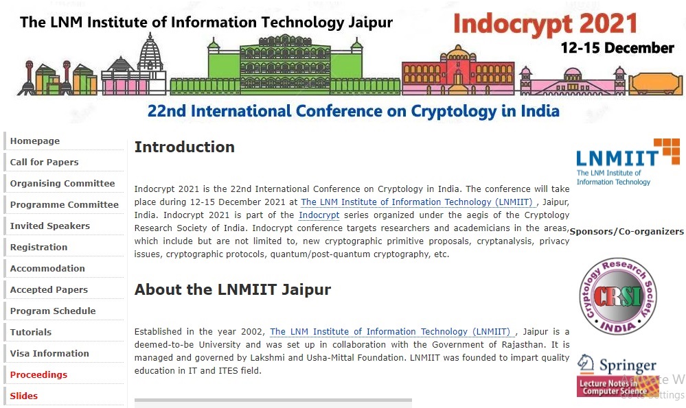 Conference on Cryptology in India